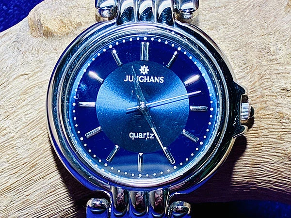 ユンハンス JUNGHANS JN-703M ブルーダイヤル クォーツ 予備コマ付