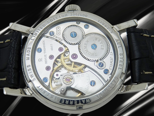 レビュートーメン RT1953 世界限定500本 Ref.17082.3 SS シースルー シルバーダイヤル 社外ベルト装着 BOX付属 手巻き REVUE THOMMEN Limited Edition [代行おまかせコース]
