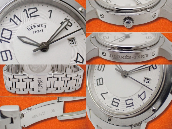 エルメス クリッパー CPI.310 SS ホワイトダイヤル Hブレス装着 クオーツ BOX・保証書付属 HERMES PARIS CLIPPER [代行おまかせコース]
