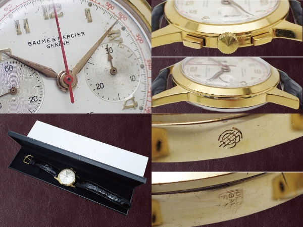 ボーム&メルシェ クロノグラフ Cal.ランデロン48 GP/SS シルバーダイヤル 社外レザー装着 手巻き BAUME&MERCIER [代行おまかせコース]