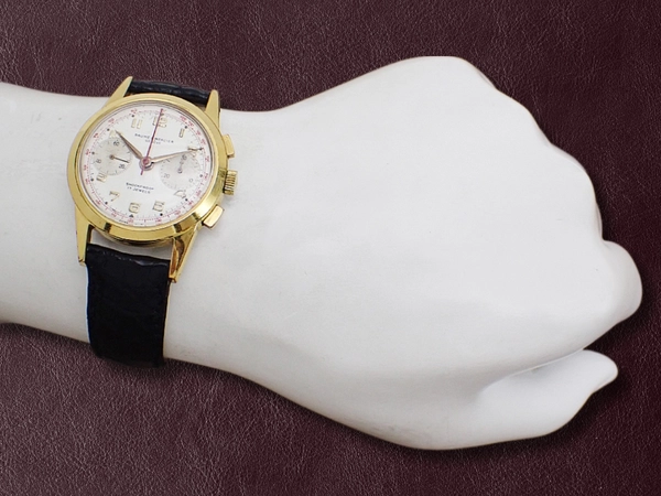 ボーム&メルシェ クロノグラフ Cal.ランデロン48 GP/SS シルバーダイヤル 社外レザー装着 手巻き BAUME&MERCIER [代行おまかせコース]