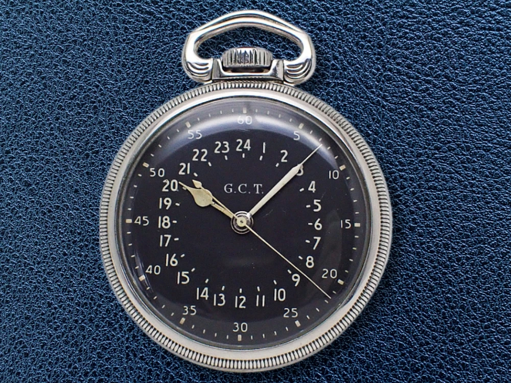 ハミルトン G.C.T. 米軍用 懐中時計 Cal.4992B KEYSTONEケース 24時間計 ブラックダイヤル 手巻き HAMILTON G.C.T. Military [代行おまかせコース]