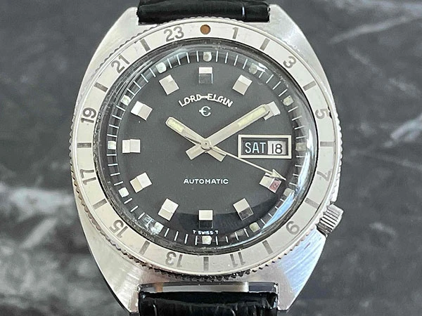 ロードエルジン LORD ELGIN ダイバーズ ブラックダイヤル 自動巻き