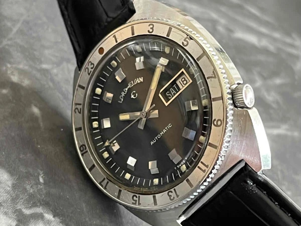 ロードエルジン LORD ELGIN ダイバーズ ブラックダイヤル 自動巻き