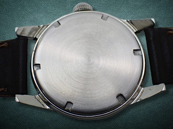 シニー ヴィンテージ 17石 SS ミリタリースタイル ブラック系文字盤 赤秒針 31mm 社外レザー装着 手巻き CINY [代行おまかせコース]