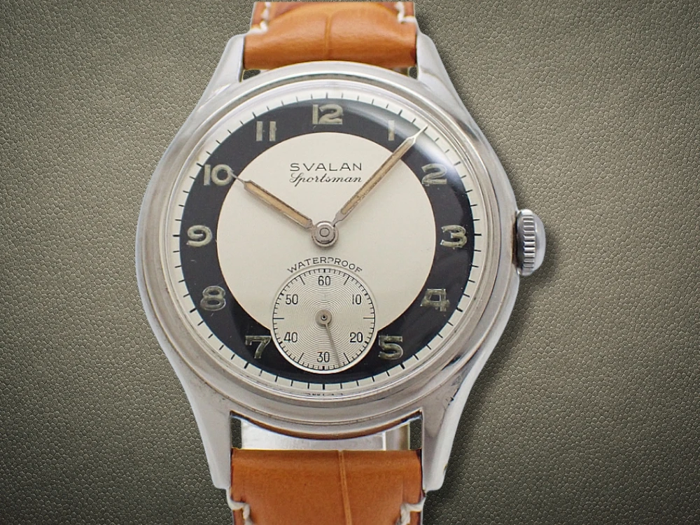 スバラン スポーツマン 15石 SS ブルズアイダイヤル 社外レザー装着 手巻き SVALAN SPORTSMAN [代行おまかせコース]