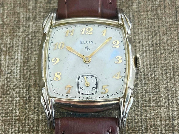 エルジン ELGIN USA製 10K RGP 角型 Cal.554 レクタンギュラー トノーケース スモセコ