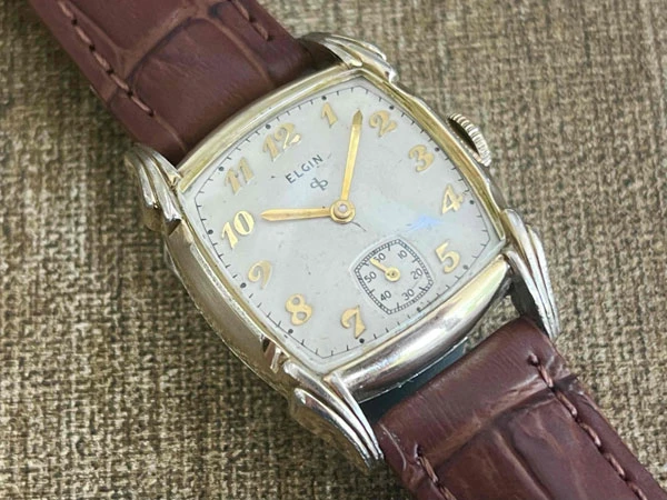 エルジン ELGIN USA製 10K RGP 角型 Cal.554 レクタンギュラー トノーケース スモセコ