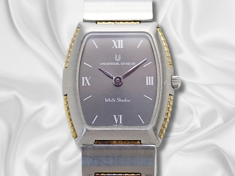 ユニバーサル ジュネーブ ホワイトシャドー Ref.616.520 SS/YG コンビトノーケース グレーダイヤル レディース クオーツ 腕回り13.5cm前後 UNIVERSAL GENEVE White Shadow [代行おまかせコース]