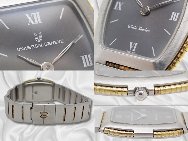 ユニバーサル ジュネーブ ホワイトシャドー Ref.616.520 SS/YG コンビトノーケース グレーダイヤル レディース クオーツ 腕回り13.5cm前後 UNIVERSAL GENEVE White Shadow [代行おまかせコース]