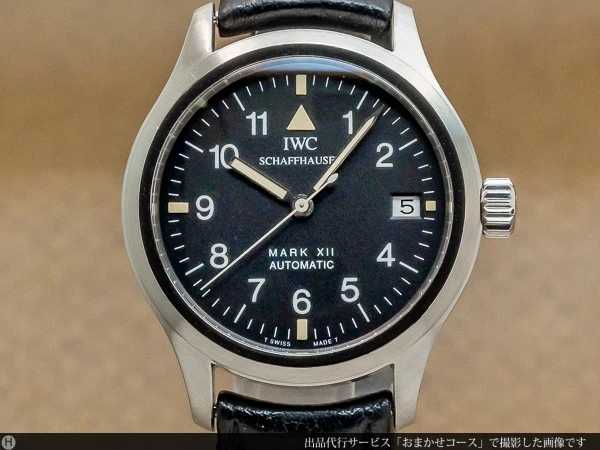 IWC マーク12 MARK XII フリーガー オートマチック ブラックダイアル 耐磁性モデル ベルト&SS尾錠付き