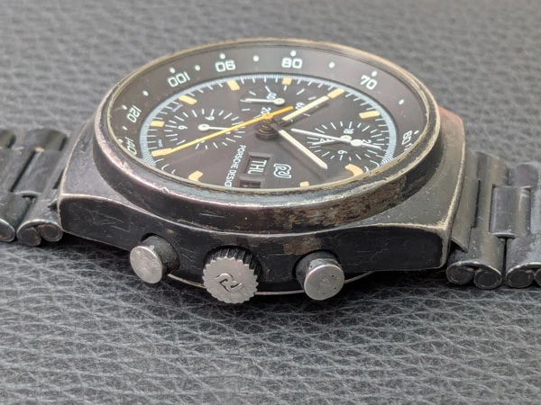 ポルシェデザイン オルフィナ クロノグラフ1 Ref.7176 SerialNo.27xxx レマニア5100 PVDブラックコーティング 2025年5月オーバーホール(1年間修理保証) Porsche Design Orfina Chronograph 1 Lemania 5100 PVD Black Coating