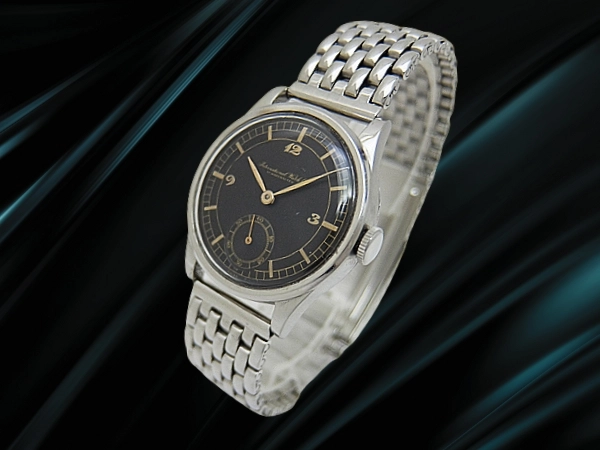 IWC オールドインター スモールセコンド Cal.83 SS スクリューバック マットブラック セクターダイヤル 筆記体ロゴ 社外製ジュビリーブレス 手巻き INTERNATIONAL WATCH Co. [代行おまかせコース]