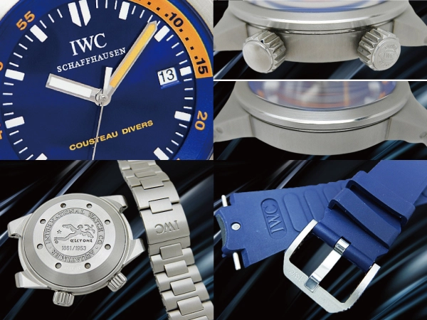 IWC アクアタイマー クストーダイバーズ Ref.IW354806 SS ブルーダイヤル 希少なブレスレット仕様 オートマチック ギャラ・メーカー修理完了のご案内書・正規取扱店修理明細・IWCラバーストラップ等付属 INTERNATIONAL WATCH Co. AQUATIMER COUSTEAU DIVERS [代行おまかせコース]