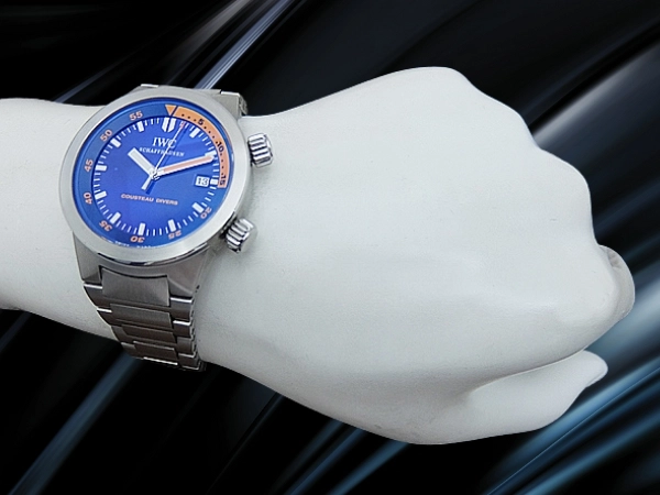IWC アクアタイマー クストーダイバーズ Ref.IW354806 SS ブルーダイヤル 希少なブレスレット仕様 オートマチック ギャラ・メーカー修理完了のご案内書・正規取扱店修理明細・IWCラバーストラップ等付属 INTERNATIONAL WATCH Co. AQUATIMER COUSTEAU DIVERS [代行おまかせコース]