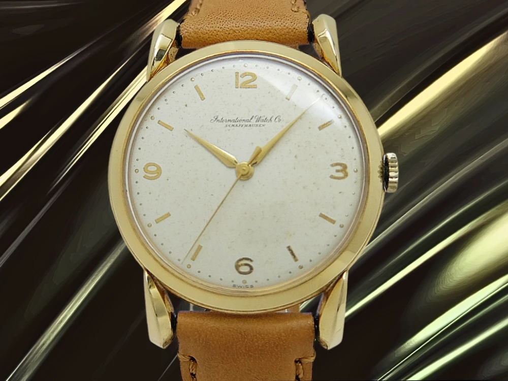 IWC オールドインター Cal.89 重量33g 18KYG 金無垢 ファンシーラグ 筆記体ロゴ パティナダイヤル CASSIS×HORWEEN社製 高級レザー装着 手巻き INTERNATIONAL WATCH Co. [代行おまかせコース]