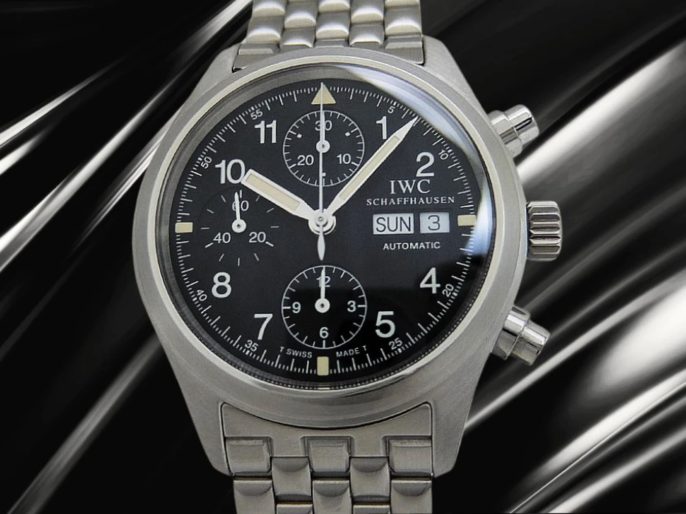 IWC フリーガー クロノグラフ Ref.3706 SS ブラックダイヤル 5連ブレスレット装着 オートマチック パイロットウォッチ BOX・ギャラ等付属 DER FLIEGER CHRONOGRAPH Pilots Watch Chronograph [代行おまかせコース]