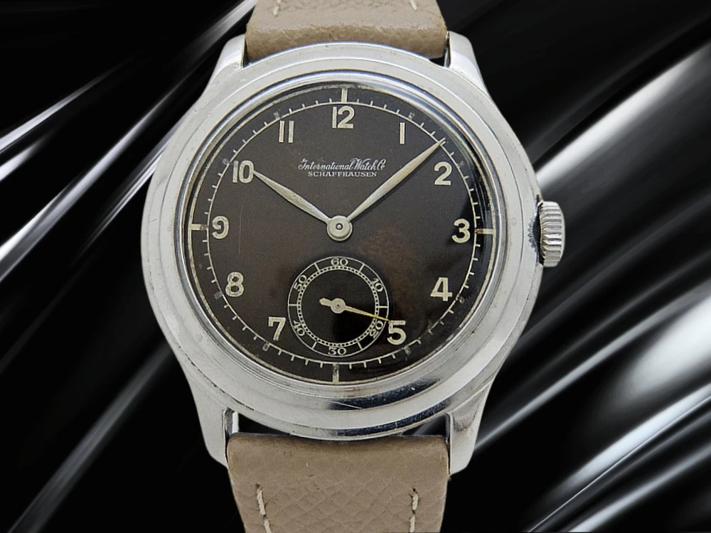 IWC ハーメット Cal.83 SS 37mm ジャンボケース トロピカルダイヤル  社外レザー装着 手巻き INTERNATIONAL WATCH Co. Hermet Jumbo [代行おまかせコース]