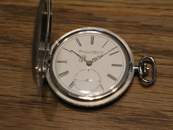 IWC 名機 Cal982 ジャイロマックステンプ搭載 ハイグレード 銀無垢 手巻 ハンター 懐中時計 美品 重量級 当時の保証書、ボックスなど付属品完備