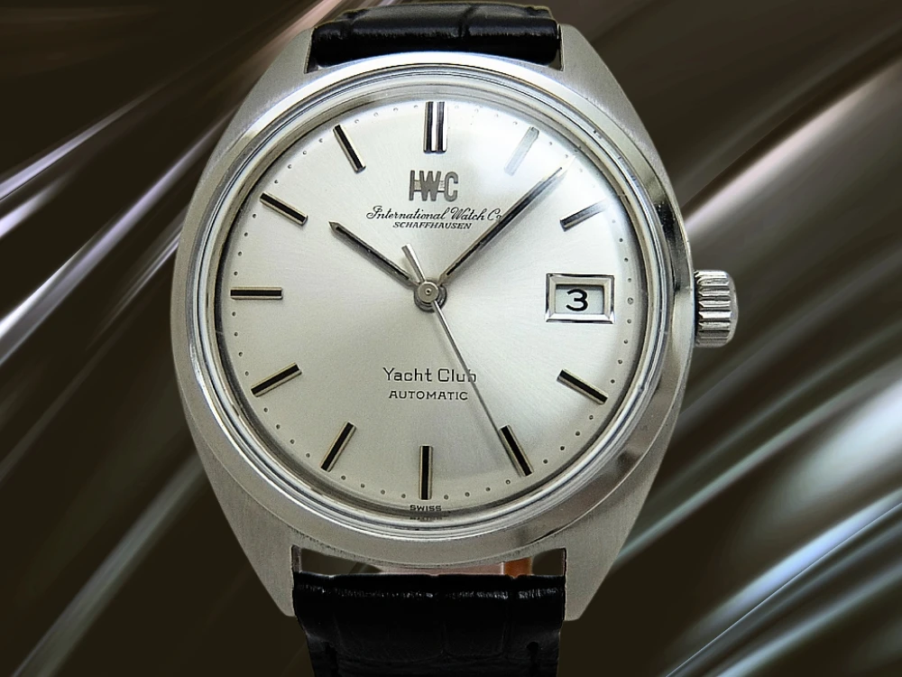 IWC ヨットクラブ ペラトン式 Cal.8541B SS お魚リューズ シルバーダイヤル IWCサントーニ社製レザーストラップ+尾錠装着 オートマチック INTERNATIONAL WATCH Co. Yacht Club [代行おまかせコース]
