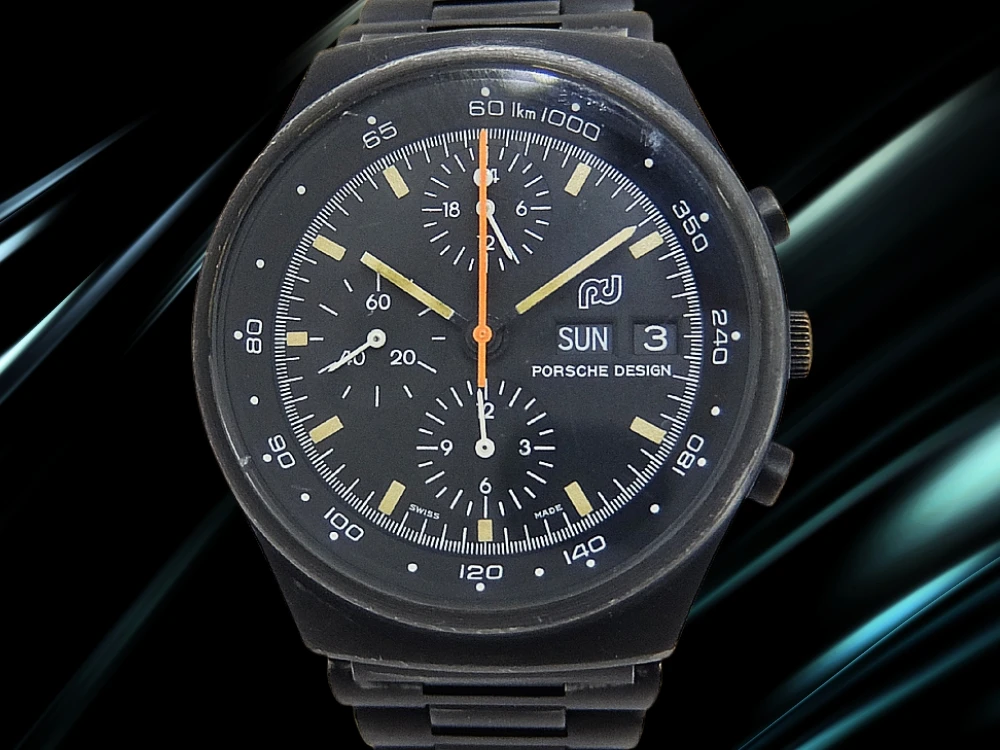 ポルシェデザイン クロノグラフ1 オルフィナ Ref.7176S Cal.レマニア5100 PVD ブラックダイヤル pdロゴ ブレス装着 映画トップガン トムクルーズ着用モデル オートマチック PORSCHE DESIGN by ORFINA MILITARY CHRONOGRAPH Ⅰ[代行おまかせコース]