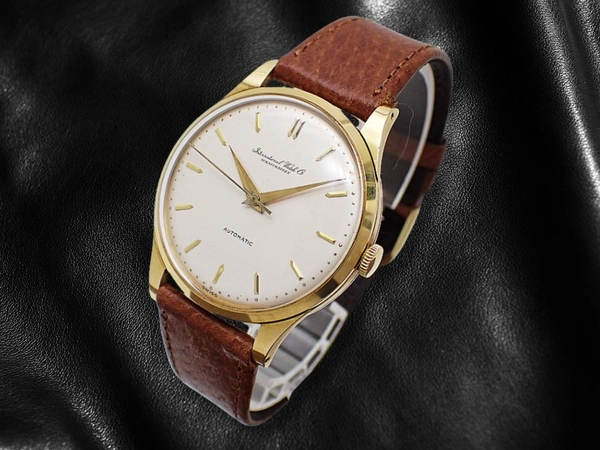 IWC オールドインター Cal.853 重量35g 18KYG 金無垢 筆記体ロゴ シルバーダイヤル 社外レザー装着 オートマチック INTERNATIONAL WATCH Co. [代行おまかせコース]