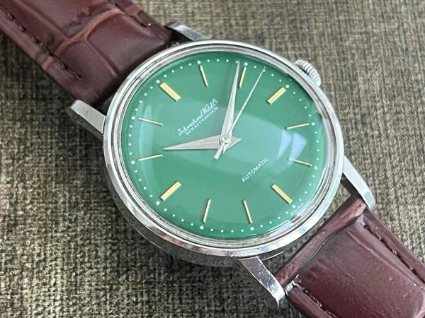 IWC オールドインター グリーン文字盤 ペラトン式 Cal.853 旧型シーラカンス(お魚)リューズ
