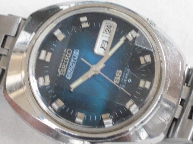 セイコー 6106-7590 ファイブ アクタス 23石 SEIKO 5ACTUS SS ブルー文字盤 自動巻き オートマチック