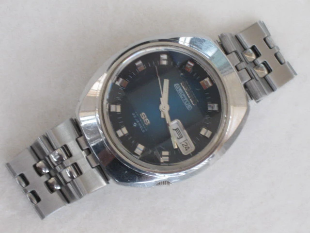 セイコー 6106-7590 ファイブ アクタス 23石 SEIKO 5ACTUS SS ブルー文字盤 自動巻き オートマチック