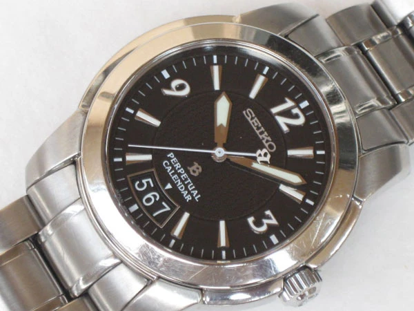 SEIKO 動作未確認　SEIKO セイコー 8F32-00A0 パーペチュアルカレンダー チタン 白文字盤 デイト ラウンド クオーツ メンズ　腕時計