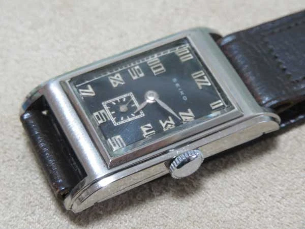 セイコー SEIKO スモールセコンド 角型 サンプラチナ製ケース