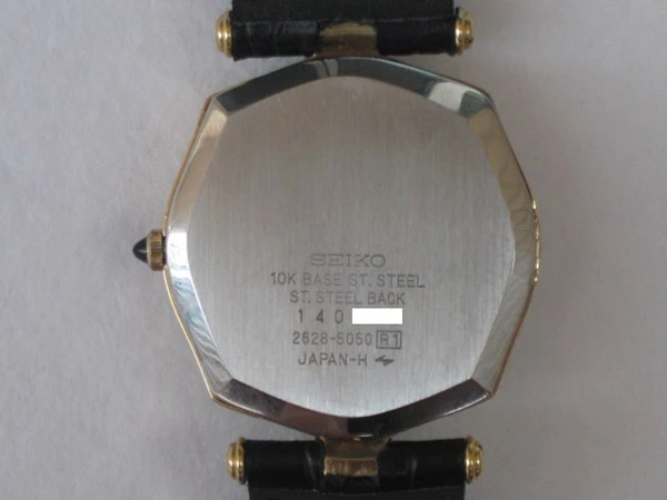 セイコー クオーツ 2628-5050 10K ローマ数字 スモセコ オクタゴンケース SEIKO