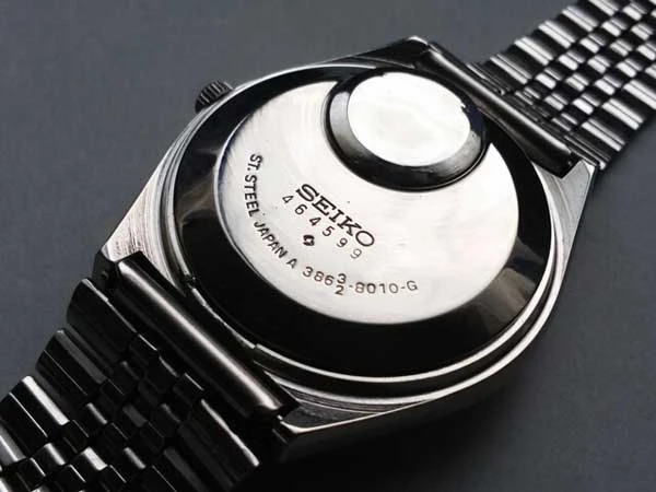 セイコー QR 38クオーツ パープルグラデーション文字盤 3面カットガラス ブレス付属 1970s 希少 美品 SEIKO