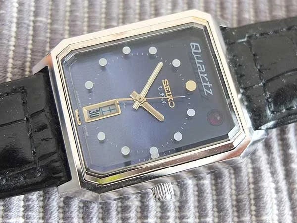 セイコー SEIKO 39クォーツ v.f.a. VFA 3923-502A セコンドフラッシュ ブルー文字盤 美品