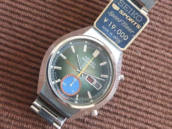 セイコー SEIKO 5SPORTS スピードタイマー グリーン文字盤 オートマチック 61