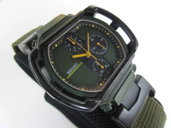 セイコー 7A28-500A ジウジアーロ クロノグラフ クオーツ カーキ ミリタリーカラー SEIKO