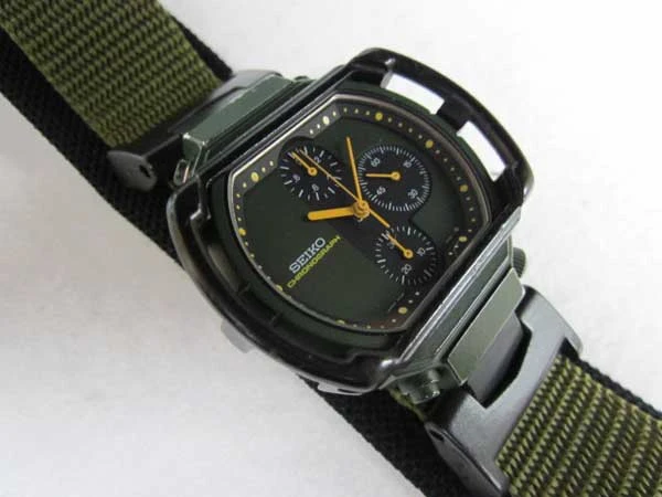 セイコー 7A28-500A ジウジアーロ クロノグラフ クオーツ カーキ ミリタリーカラー SEIKO