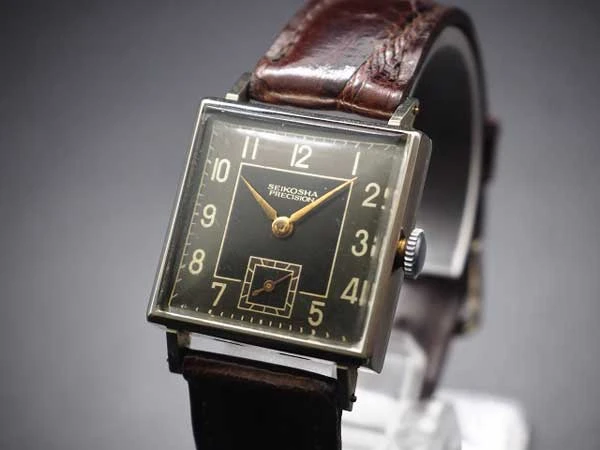 精工舎 プレシジョン SEIKO 新10B型 角型 スモセコ 1940s アンティーク 新品ベルト付き