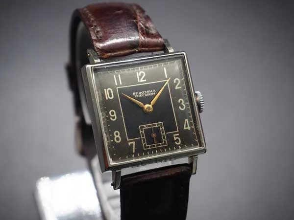 精工舎 プレシジョン SEIKO 新10B型 角型 スモセコ 1940s アンティーク 新品ベルト付き