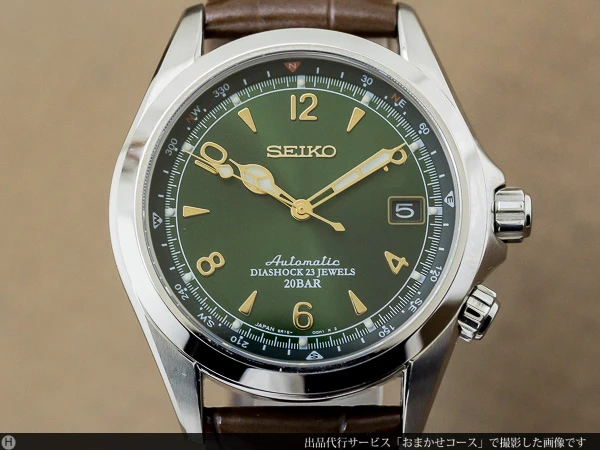 セイコー SEIKO メカニカル アルピニスト グリーン デイト 自動巻き SARB017 メンズモデル ボックス&正規保証書付き