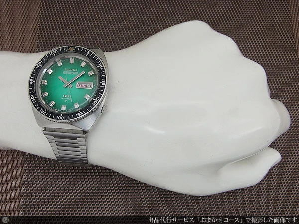 セイコー 5アクタス SS 6106-8120 デイデイト 回転ベゼル 5スポーツケース グリーン文字盤 オートマ チック SEIKO 5ACTUS [代行おまかせコース]