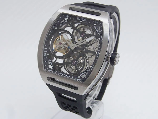 ZEROO T4 THE ARCHER FULL SKELETON TOURBILLON Ref: ZT004SBK / ゼロ T4 ジ・アーチャー フルスケルトン トゥールビヨン SS ベルト仕様 手巻き  [代行おまかせコース]