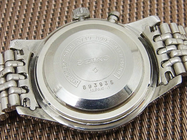 セイコー クラウン ワンプッシュクロノグラフ 5719-8992 SS プラスチックべゼル ブレス仕様 手巻き SEIKO Chronograph [代行おまかせコース]