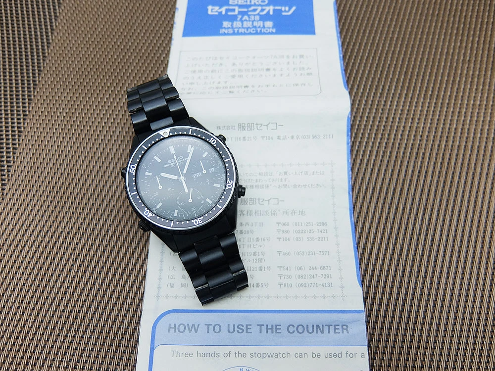 セイコー クロノグラフ スピードマスター SJS028 7A38-6030 オールブラックPVD/SS ブレス Ref.YA28A クオーツ 取説付属 SEIKO CHRONOGRAPH SPEEDMASTER [代行おまかせコース]