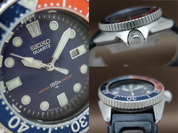 SEIKO 【可動品】SEIKO セイコー 腕時計 クオーツ デイデイト 150mダイバー ベゼル/ブルーレッド 文字盤色:ネイビー 2625‐0018