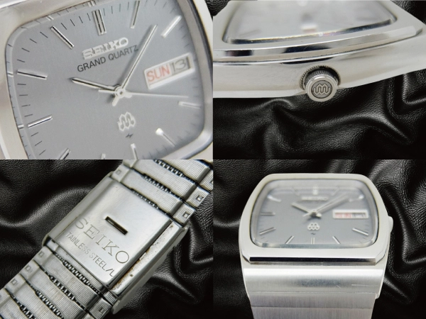 セイコー グランドクオーツ 9256-5000 SS トノー グレーダイヤル GQブレス仕様 ツインクオーツ SEIKO GRAND QUARTZ [代行おまかせコース]