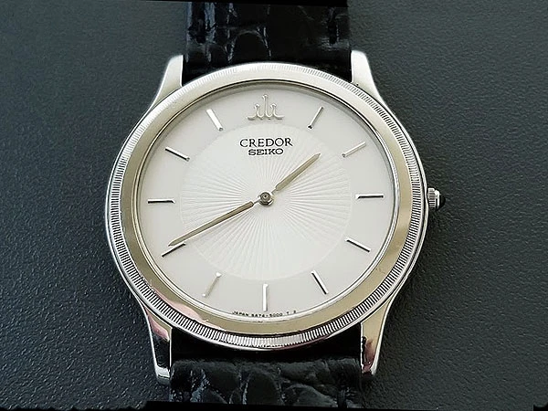 セイコー クレドール SEIKO CREDOR 5A74-2010 18KT WG BEZEL メンズ　