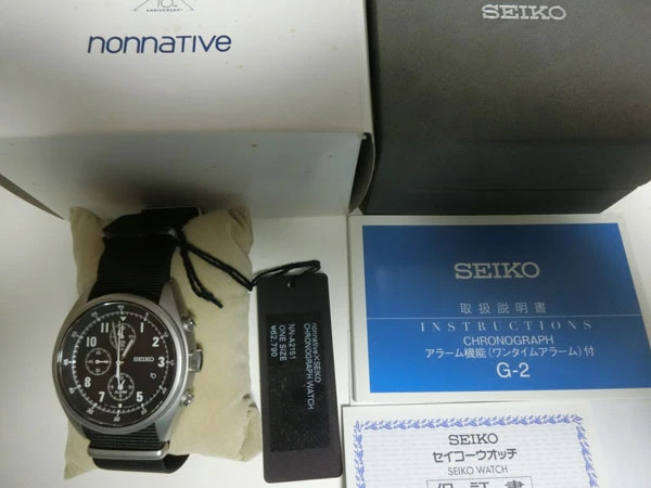 セイコー SEIKO nonnative  CHRONOGRAPH 7T62-0KZ0 未使用品 分解掃除済み 保証書有