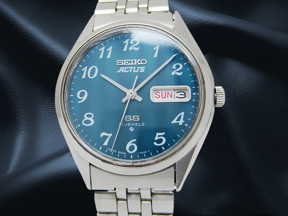 セイコー アクタス 6306-7010 SS グリーンタペストリーダイヤル デイデイト 5連ブレス仕様 オートマ チック SEIKO ACTUS [代行おまかせコース]