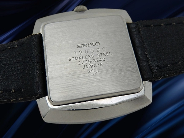 セイコー 24石 2220-3240 SS 格子柄角型 スクエア ブルーダイヤル 2針 手巻き SEIKO [代行おまかせコース]